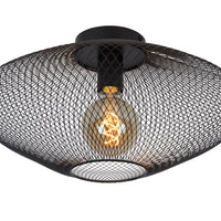 Lucide MESH taklampa Ø45cm, E27-sockel, 220-240V, max 40W, metall matt svart, IP20 modern design