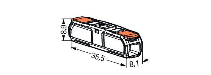 WAGO genomföringsplint 2-polig 4mm² IP20 220-240V AC CE RoHS 12 st
