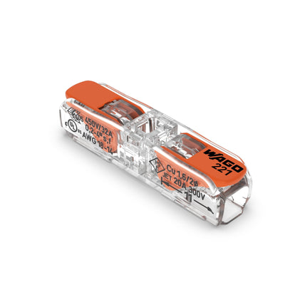 Wago feed-through terminal 2-way 4mm² 221-2411 - 60 pieces, IP20, CE, RoHS, 220-240V AC, compact design