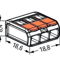 Wago anslutningsklämma 3-faldig 4mm² IP20 221-413 50 stycken för enkel kabelhantering