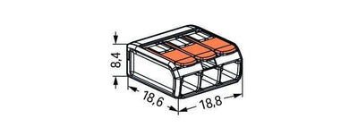 Wago anslutningsklämma 3-faldig 4mm² IP20 221-413 50 stycken för enkel kabelhantering