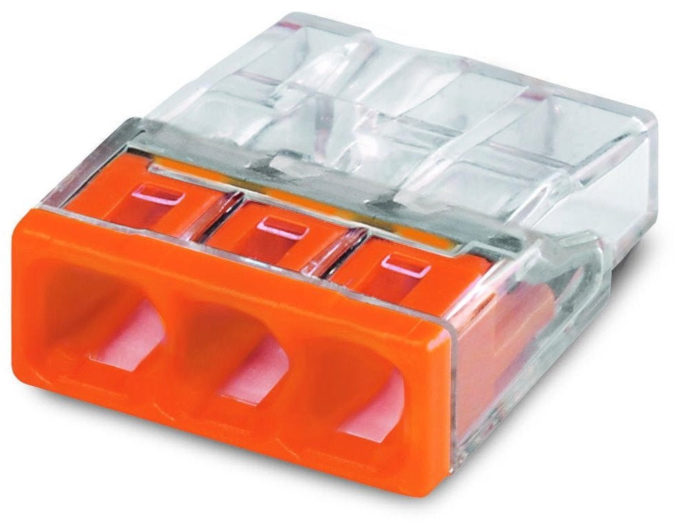 WAGO LED-koppling 3-vägs 0.5-2.5mm² IP20 CE RoHS 220-240V pålitlig snabbkoppling 100 stycken