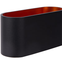 Lucide XERA wall light, modern oval design, 1xG9 socket, uplight & downlight, Aluminium Black, IP20