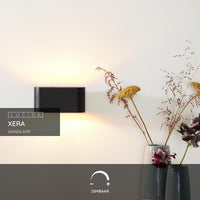 Lucide XERA wall light, modern oval design, 1xG9 socket, uplight & downlight, Aluminium Black, IP20
