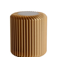 Lucide TURBIN LED table lamp 5W 3000K Satin Gold modern metal cylinder design with cord switch IP20