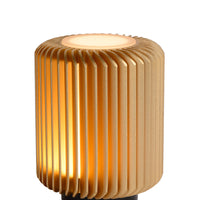 Lucide TURBIN LED table lamp 5W 3000K Satin Gold modern metal cylinder design with cord switch IP20