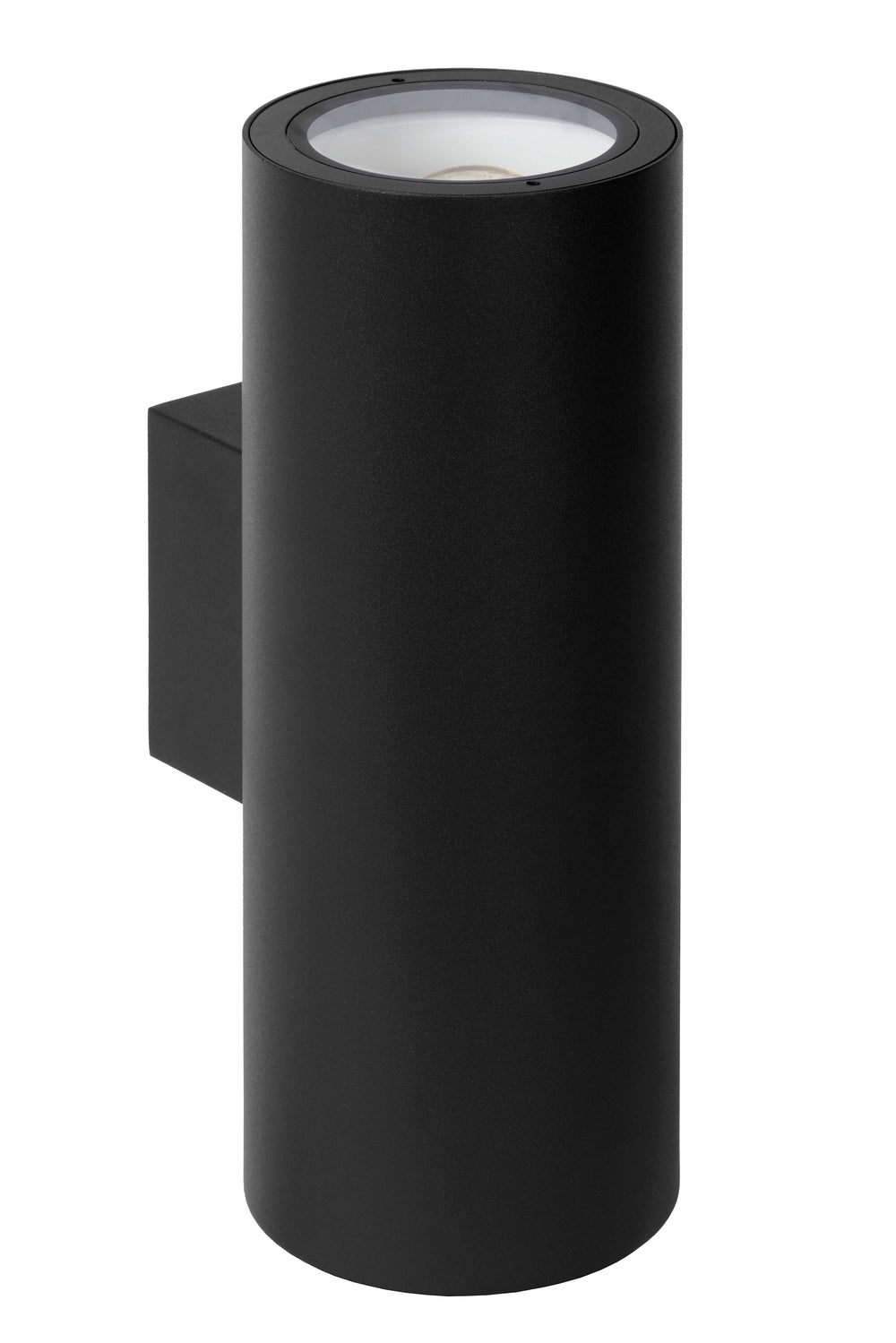 Lucide VOLANTIS Svart utomhus vägglampa, 2xE27, IP54, uplight & downlight, modern aluminiumcylinder