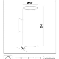 Lucide VOLANTIS Svart utomhus vägglampa, 2xE27, IP54, uplight & downlight, modern aluminiumcylinder