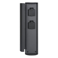 Lucide utomhus elstolpe med uttag IP44, Typ F jordat uttag, aluminium antracitfinish, 40 cm höjd