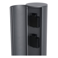 Lucide utomhus elstolpe med uttag IP44, Typ F jordat uttag, aluminium antracitfinish, 40 cm höjd