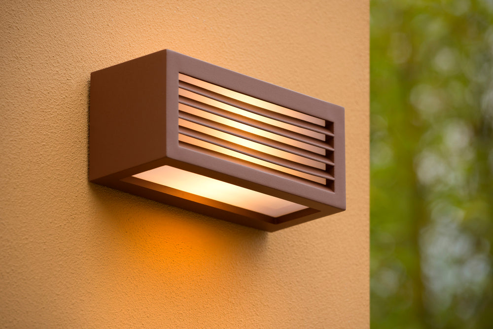 Lucide DIMO outdoor wall light Anthracite, E27 socket, IP54, aluminum housing, 220-240V, modern box design