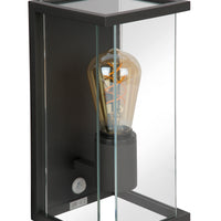 Lucide CLAIRE LED vägglampa Antracit, 1xE27, IP54, med rörelse- och dag/natt-sensor, 220-240V