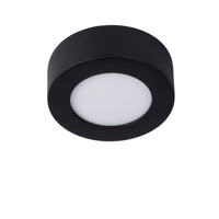 Lucide BRICE LED badrumstaklampa, rund 8W dimbar 3000K IP44 Matt Svart Ø117mm