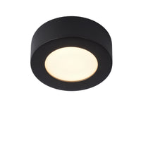 Lucide BRICE LED badrumstaklampa, rund 8W dimbar 3000K IP44 Matt Svart Ø117mm