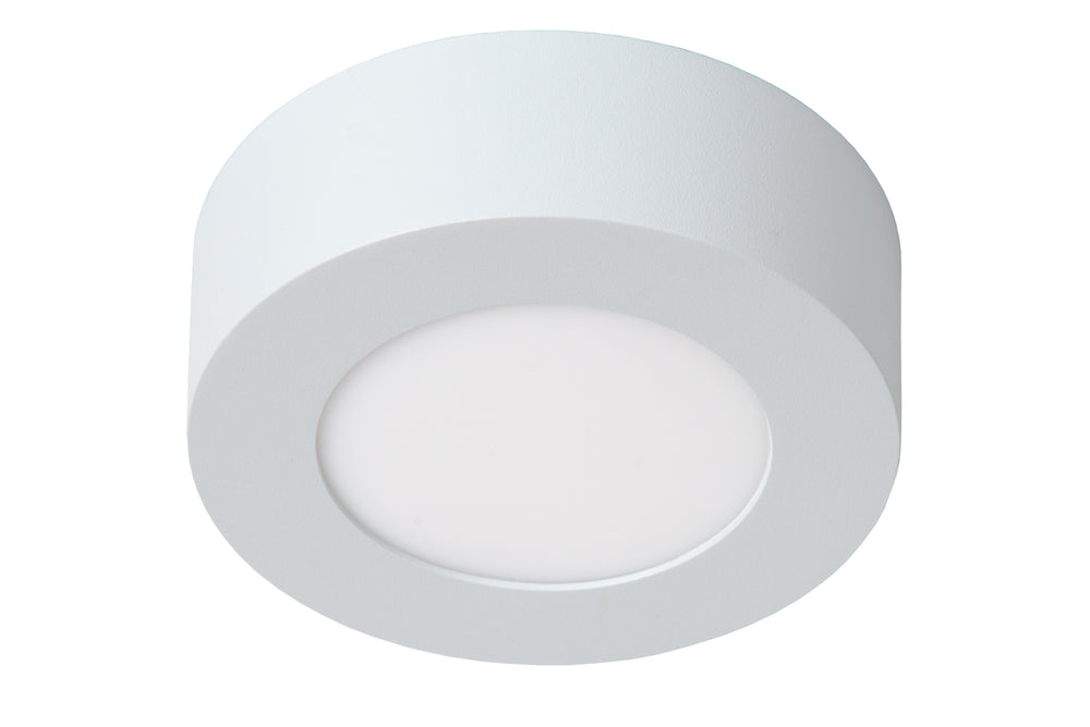 Lucide BRICE LED badrumstaklampa, rund 8W 3000K dimbar, IP44 Vit Ø117mm