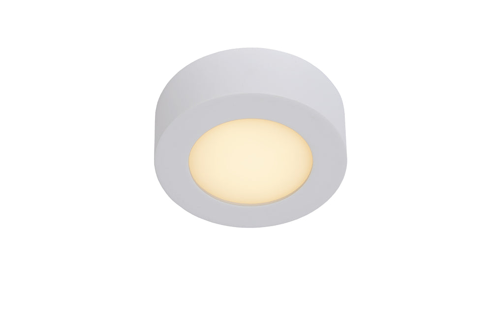 Lucide BRICE LED badrumstaklampa, rund 8W 3000K dimbar, IP44 Vit Ø117mm