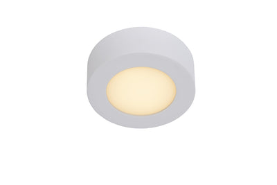 Lucide BRICE LED bathroom ceiling light, round 8W 3000K dimmable, IP44 White Ø117mm