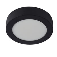 Lucide BRICE LED badrumstaklampa, 12W 3000K dimbar, IP44 rund Svart Ø18cm