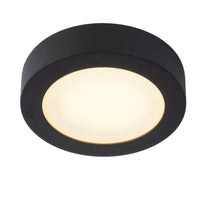 Lucide BRICE LED badrumstaklampa, 12W 3000K dimbar, IP44 rund Svart Ø18cm