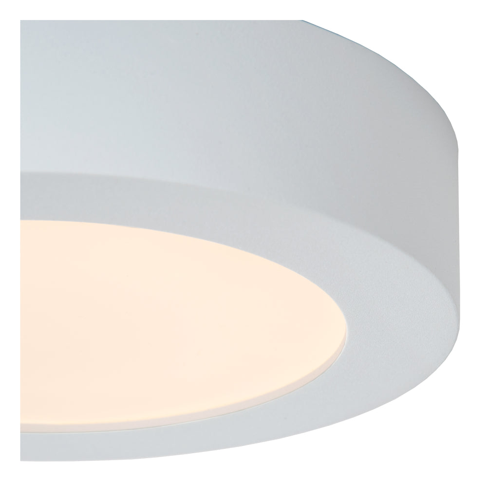 Lucide BRICE LED badrumstaklampa, rund 18cm, dimbar 12W 3000K, IP44 Vit