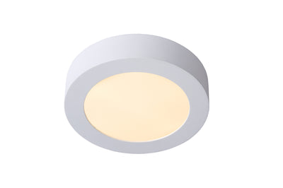 Lucide BRICE LED badrumstaklampa, rund 18cm, dimbar 12W 3000K, IP44 Vit