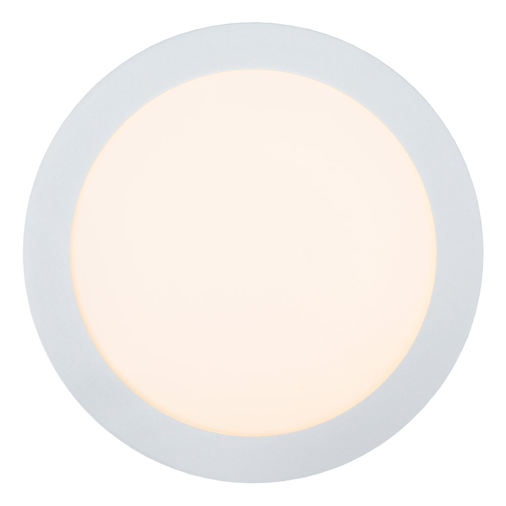 Lucide BRICE LED badrumstaklampa, dimbar 15W 3000K, IP44 rund 24cm Vit modern design