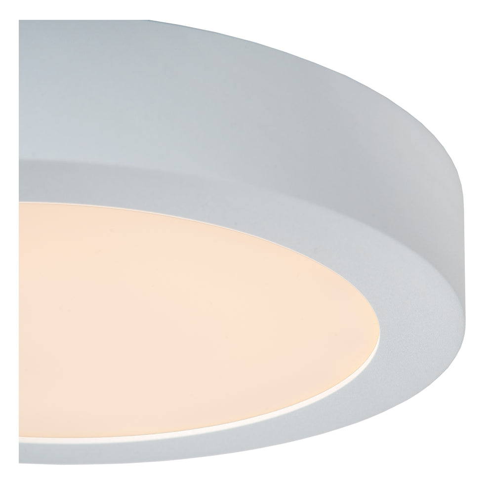 Lucide BRICE LED badrumstaklampa, dimbar 15W 3000K, IP44 rund 24cm Vit modern design