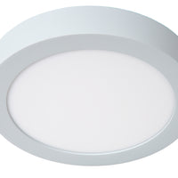 Lucide BRICE LED badrumstaklampa, dimbar 15W 3000K, IP44 rund 24cm Vit modern design