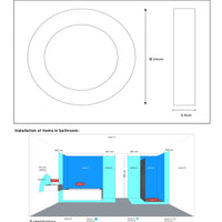 Lucide BRICE LED badrumstaklampa, dimbar 15W 3000K, IP44 rund 24cm Vit modern design