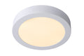 Lucide BRICE LED badrumstaklampa, dimbar 15W 3000K, IP44 rund 24cm Vit modern design