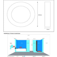 Lucide BRICE LED taklampa, 30W 3000K dimbar, IP44 rund 30cm, Matt Svart, modern badrumsbelysning