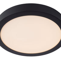 Lucide BRICE LED taklampa, 30W 3000K dimbar, IP44 rund 30cm, Matt Svart, modern badrumsbelysning