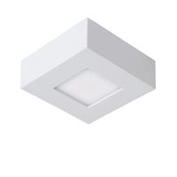 Lucide BRICE LED badrumstaklampa, dimbar 8W 3000K, IP44, kvadratisk vit aluminium 220-240V