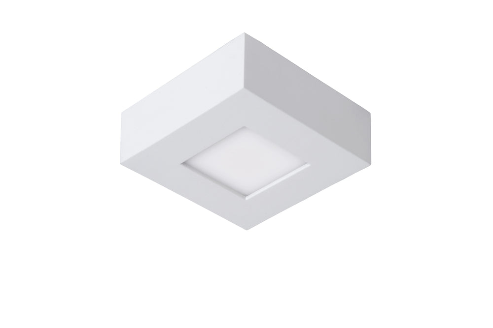 Lucide BRICE LED badrumstaklampa, dimbar 8W 3000K, IP44, kvadratisk vit aluminium 220-240V