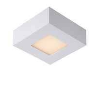 Lucide BRICE LED badrumstaklampa, dimbar 8W 3000K, IP44, kvadratisk vit aluminium 220-240V