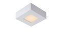 Lucide BRICE LED badrumstaklampa, dimbar 8W 3000K, IP44, kvadratisk vit aluminium 220-240V