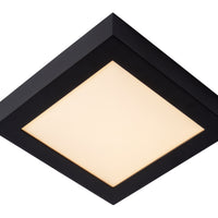 Lucide BRICE LED badrumstaklampa, dimbar 22W 3000K IP44, fyrkantig 220mm Matt Svart