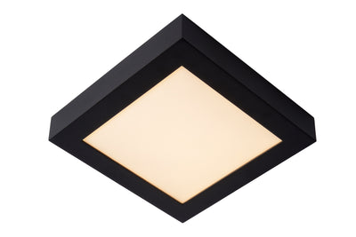 Lucide BRICE LED badrumstaklampa, dimbar 22W 3000K IP44, fyrkantig 220mm Matt Svart