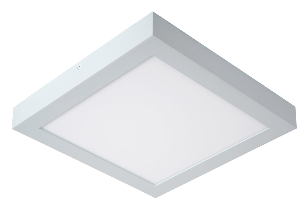 Lucide BRICE LED badrumstaklampa, dimbar 30W 3000K, IP44, Vit, modern fyrkantig design