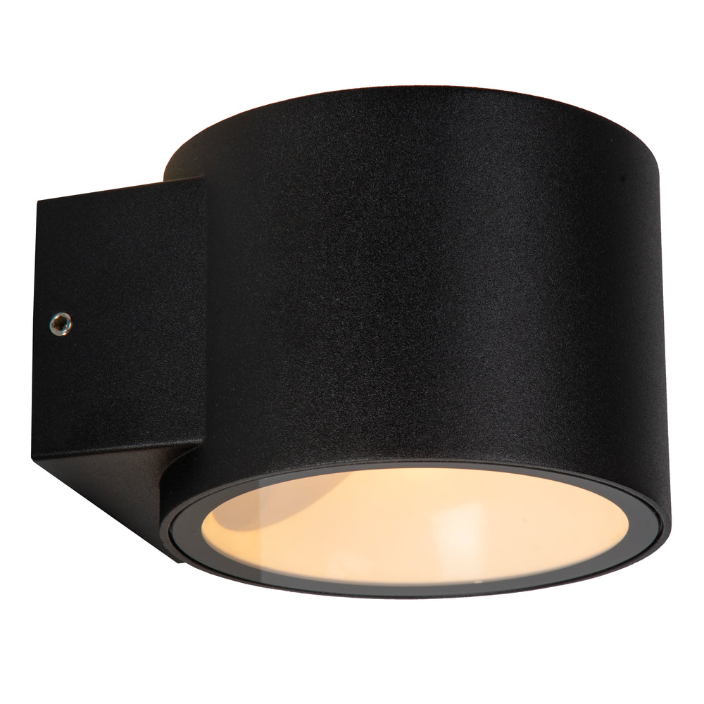 Lucide OXFORD LED vägglampa inomhus utomhus, IP54 svart aluminium, G9-sockel uplight & downlight