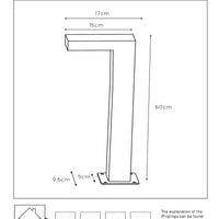 Lucide TEXAS LED pollare 7W 3000K IP54 Antracit utomhus aluminium 220-240V 600mm modern trädgårdsbelysning