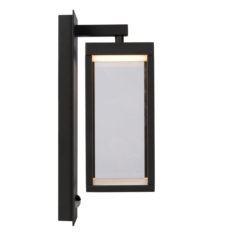 Lucide CLAIRETTE LED vägglampa 13W 3000K IP54 med PIR rörelsesensor och antracitfärgat hölje