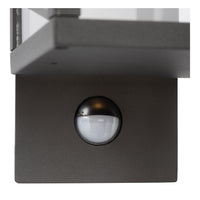 Lucide CLAIRETTE LED vägglampa 13W 3000K IP54 med PIR rörelsesensor och antracitfärgat hölje