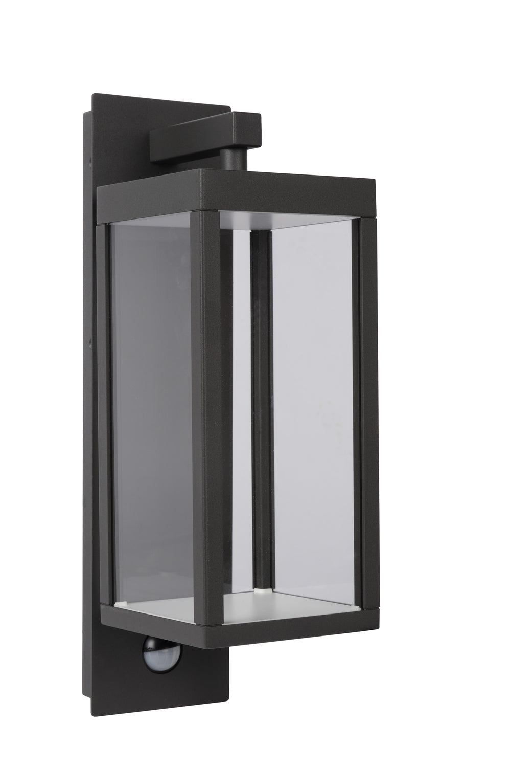 Lucide CLAIRETTE LED vägglampa 13W 3000K IP54 med PIR rörelsesensor och antracitfärgat hölje