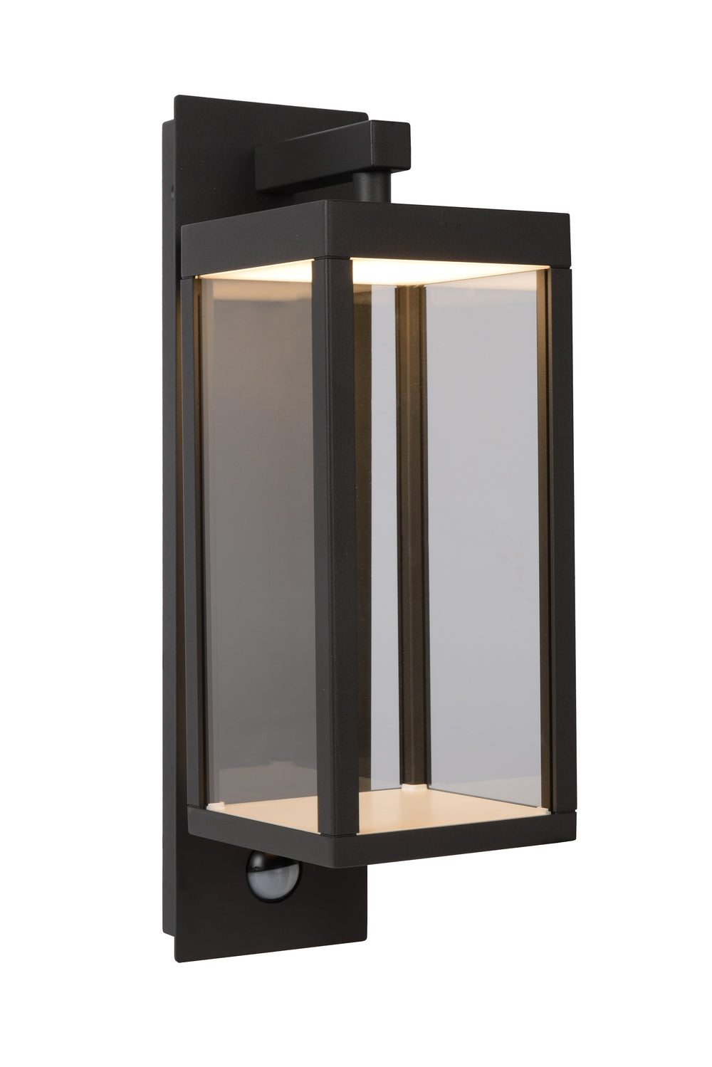 Lucide CLAIRETTE LED vägglampa 13W 3000K IP54 med PIR rörelsesensor och antracitfärgat hölje