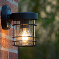 Lucide KEPPEL vägglampa inomhus utomhus E27 sockel IP44 Matt Svart metall 220-240V 60W