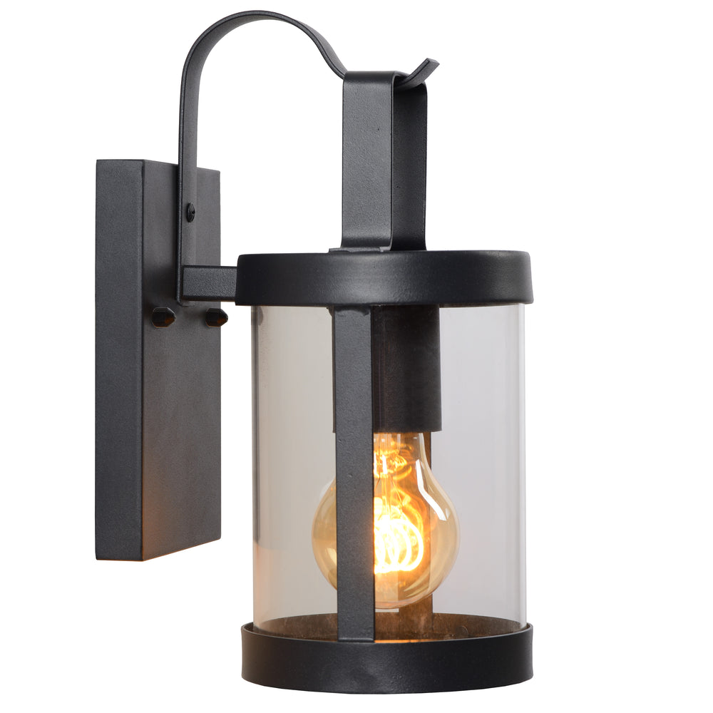 Lucide LINDELO vägglampa inomhus utomhus, E27-sockel, max 60W, 220-240V, IP44, Matt svart metallfinish