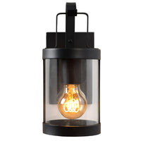 Lucide LINDELO wall light indoor outdoor, E27 socket, 60W max, 220-240V, IP44, Matt Black metal finish