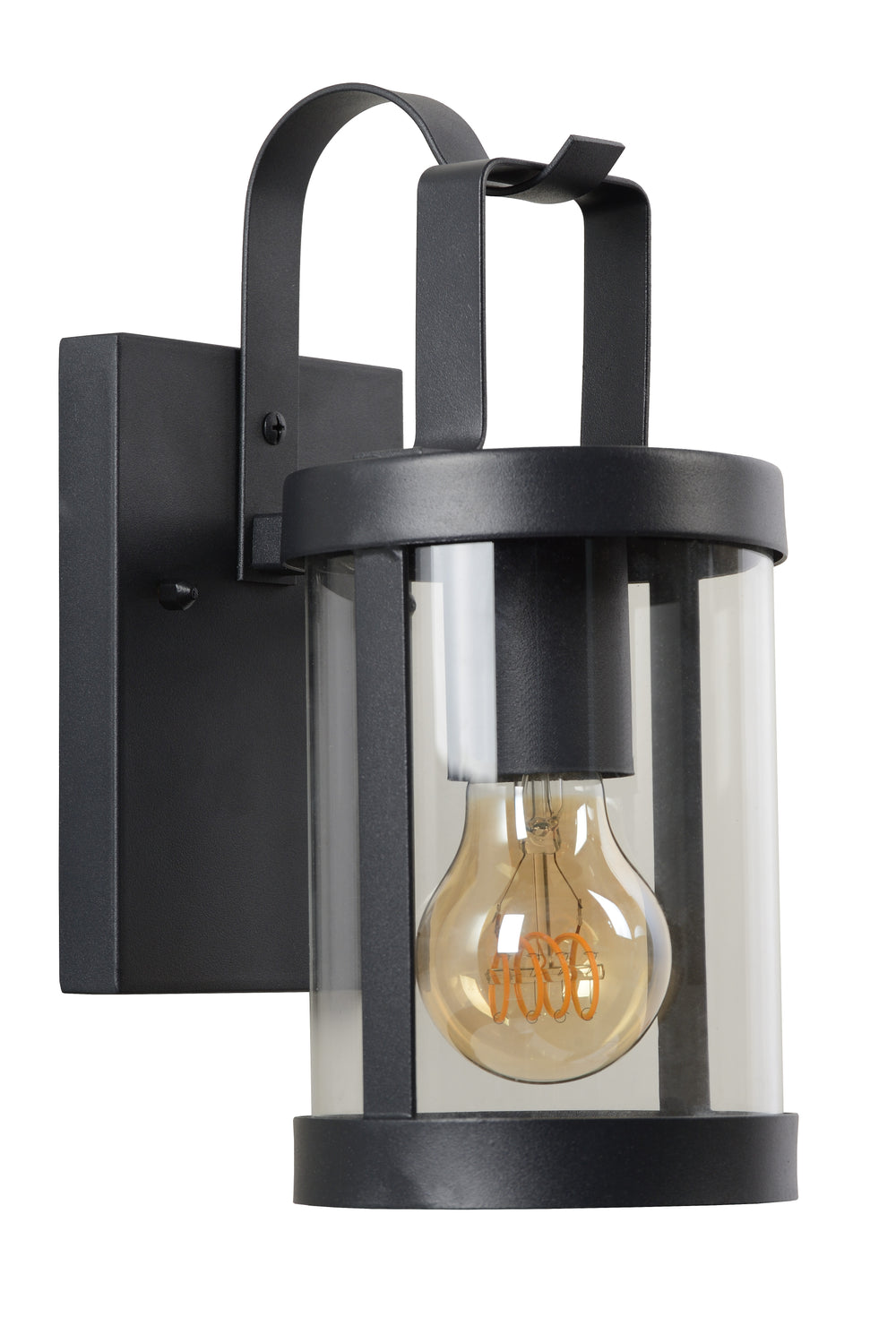 Lucide LINDELO vägglampa inomhus utomhus, E27-sockel, max 60W, 220-240V, IP44, Matt svart metallfinish