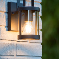 Lucide LINDELO wall light indoor outdoor, E27 socket, 60W max, 220-240V, IP44, Matt Black metal finish